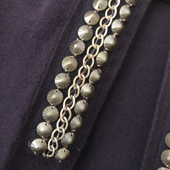 Tracy M. embellished waterfall open cascade front cardigan size small - Picture 4 of 8